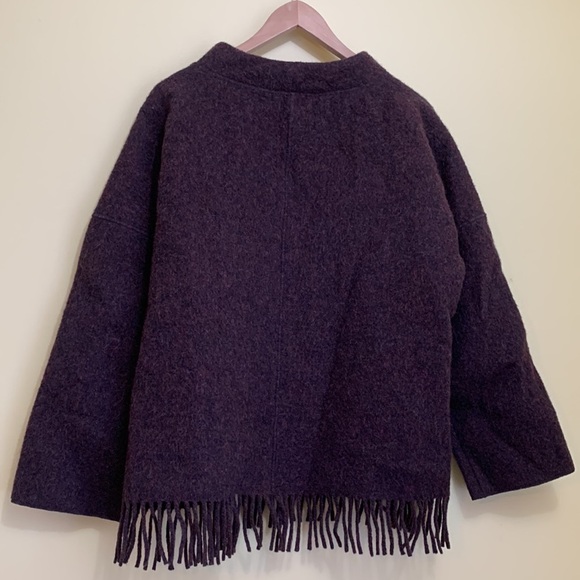 J. Crew | Brown Alpaca Wool Boho Oversized Fringe Mock-neck Pullover Sweater S - Picture 12 of 17